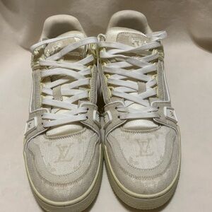 Louis Vuitton Virgil Beige Denim Trainer Sneaker